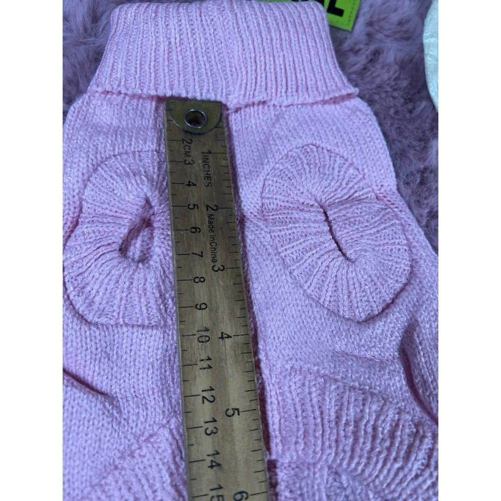 2 Pack Dog Sweaters for Small Dogs Winter Turtleneck Pink And Cream (xs-small)‎